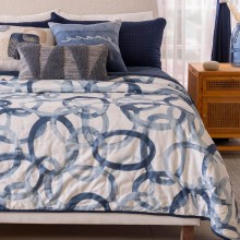 Vianney-Queen-Comforter-Novo-Lisboa-Queen-Size-Bedding-Reversible-Cozy-Blankets-in-Blue-Circle-Chains-Design-and-Solid-Navy-Blue-on-Other-Side-Bedroom-Essent-7